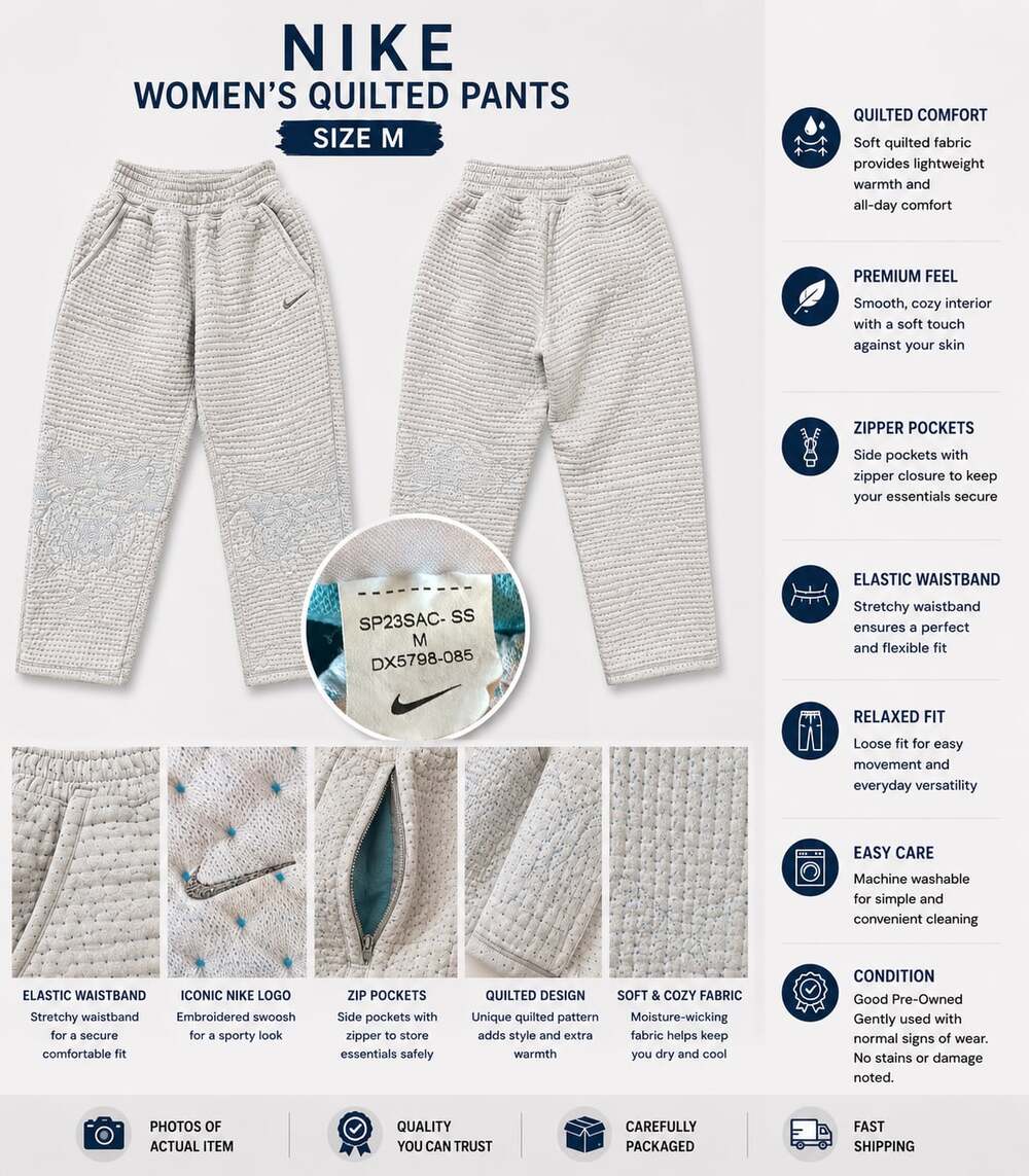 Nike Women's Quilted Relaxed Fit Jogger Pants DX5798-085